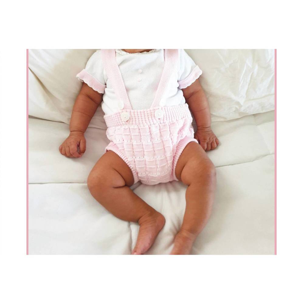 NEW DOLCE GOCCIA baby girls lily 2 pc. suspenders set in white/pink